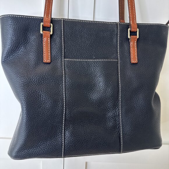 Dooney & Bourke Lexington Black Pebbled Leather Double Handle Zipper Tote Bag - Picture 8 of 13
